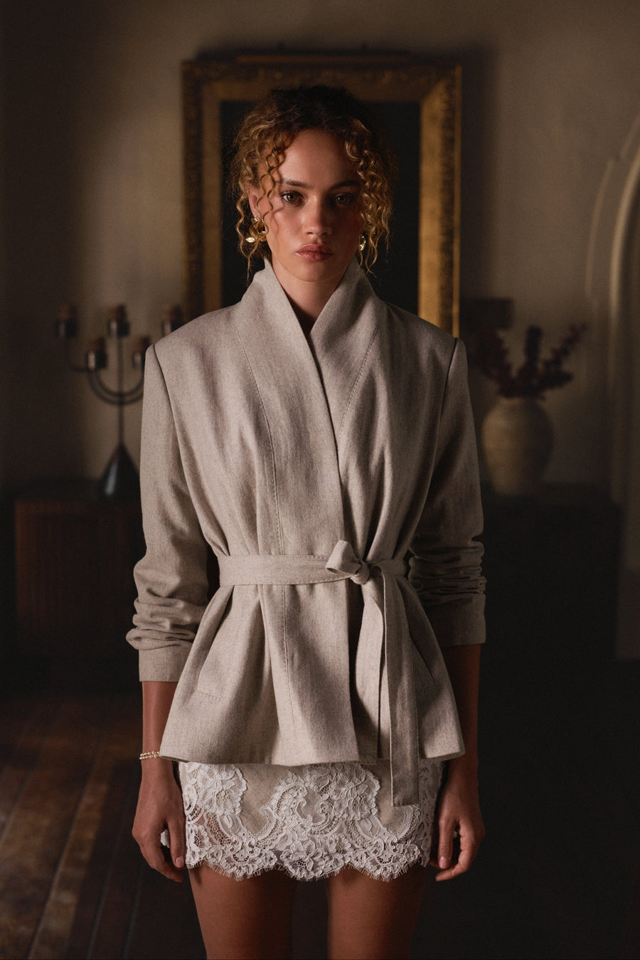The Julian Jacket in Light Grey Wool